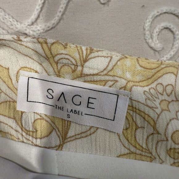 Sage The Label Yellow Floral Wrap Mini Skirt Boho Summer High Waist Skirt Small - Picture 6 of 8